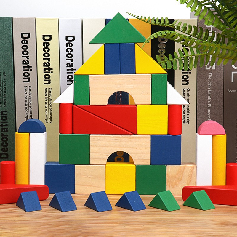 Geometry Blocks Supplier - Wooden Colorful Large Particle