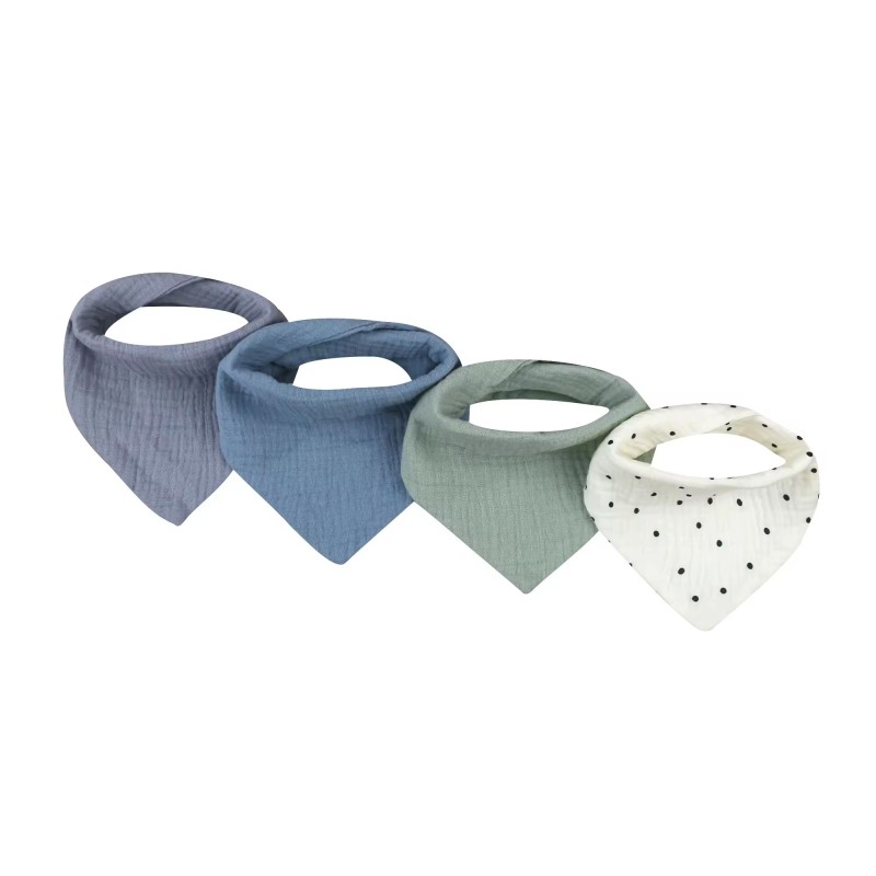 Reusable Bib Manufacturer - Soft Triangle Button Muslin Organic