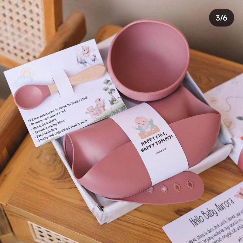Baby Dinnerware Factory - Silicone Bib Plate Bowl Set