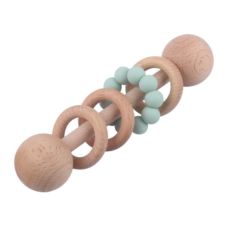 Montessori Toy Factory - Natural Wooden Grasping Teething Rattles