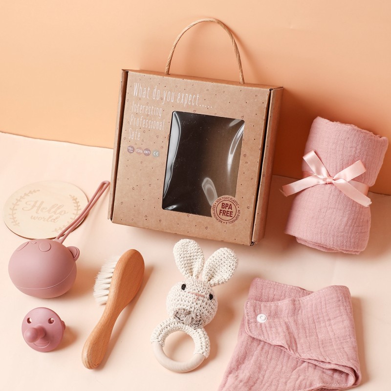 Organic Gift Box Factory - Muslin Cotton Blanket Teething Bib