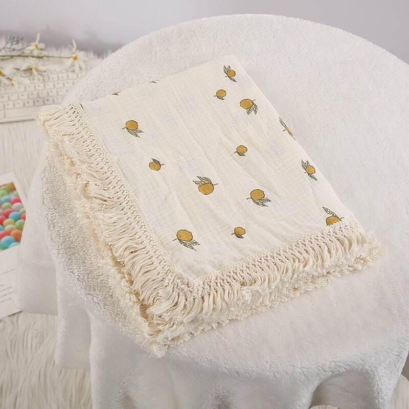 Baby Wrap Supplier - Organic Cotton with Tassel Muslin