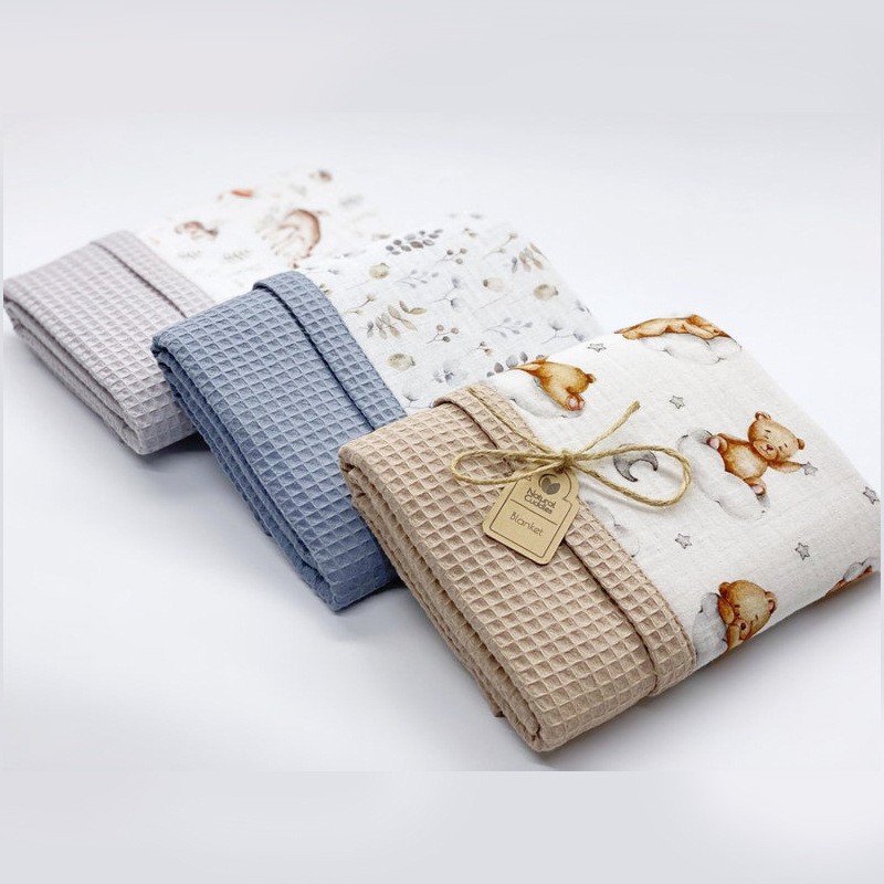 Security Blanket Supplier - Personalized Organic Waffle Swaddle