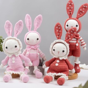 Stuffed Toy Supplier - Handmade Crochet Amigurumi Couple Bunny
