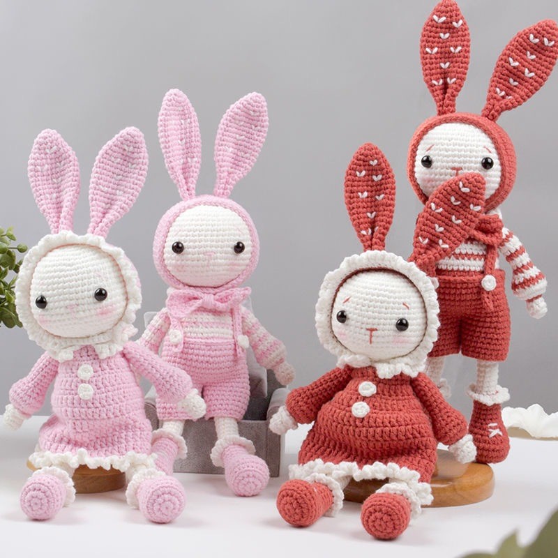 Stuffed Toy Supplier - Handmade Crochet Amigurumi Couple Bunny