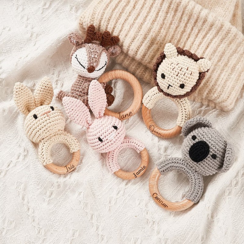 Baby Rattle Manufacturer - Custom Wooden Animal Crochet Newborn