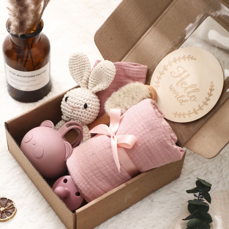 Organic Gift Box Factory - Muslin Cotton Blanket Teething Bib