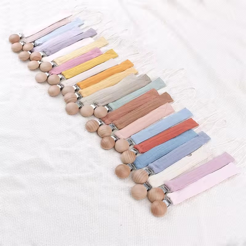 Pacifier Clip Factory - Muslin Fabric Minimalist Neutral Holder