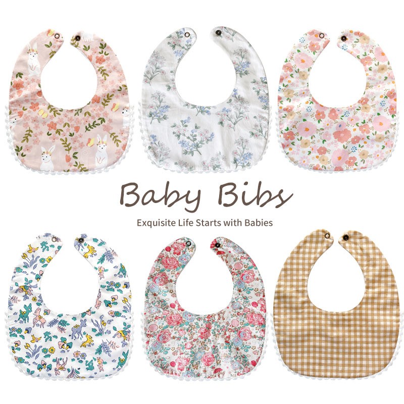 Adjustable Bib Factory - 100% Cotton Cartoon Printed Eating