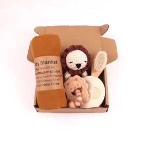 Handmade Gift Set Supplier - Crochet Wooden Teething Swaddle Box