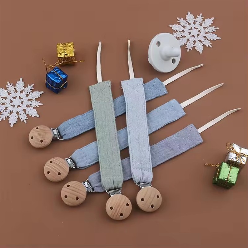 Pacifier Clip Factory - Muslin Fabric Minimalist Neutral Holder