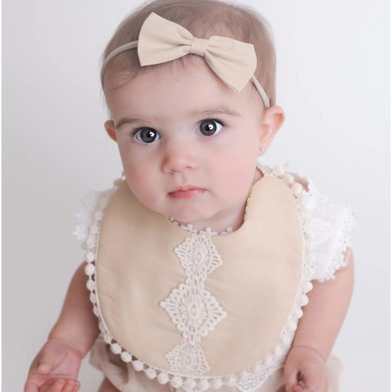 Baby Gift Set Supplier - Vintage Flower Bib Headband Set