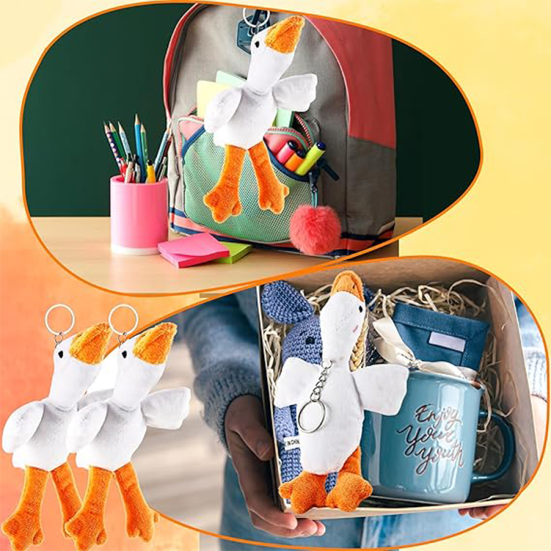 Goose Keychain Supplier - Cotton Filling White