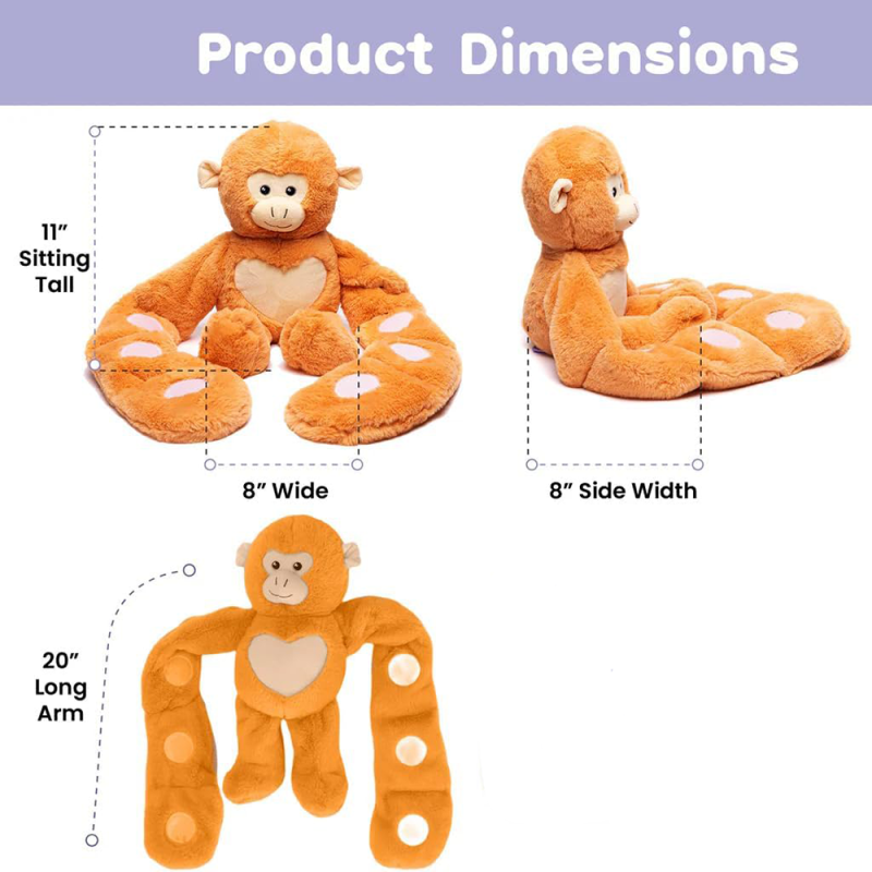 Monkey Plush Factory - Weighted Long Arms Hugging