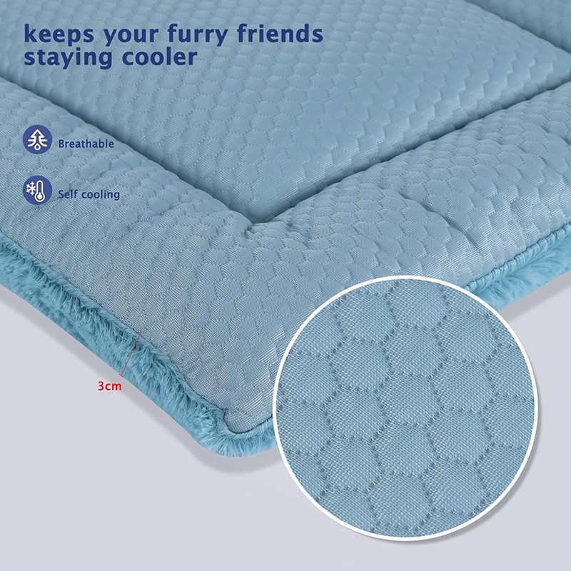 Dog Crate Mat Factory - Reversible Blue Cooling