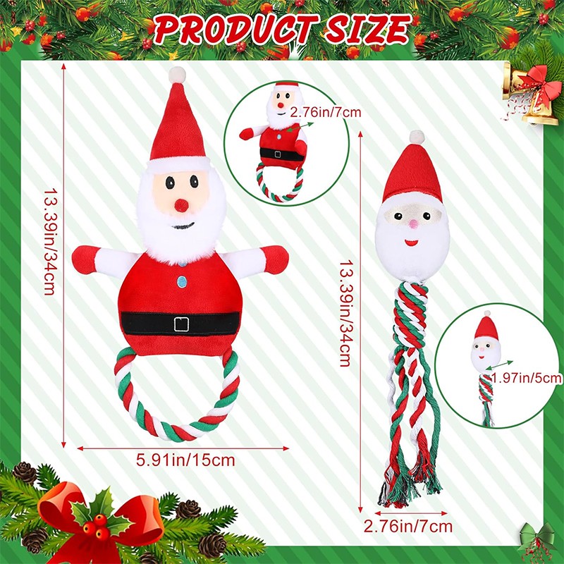 Plush Dog Toy Supplier - Christmas Squeaky Rope