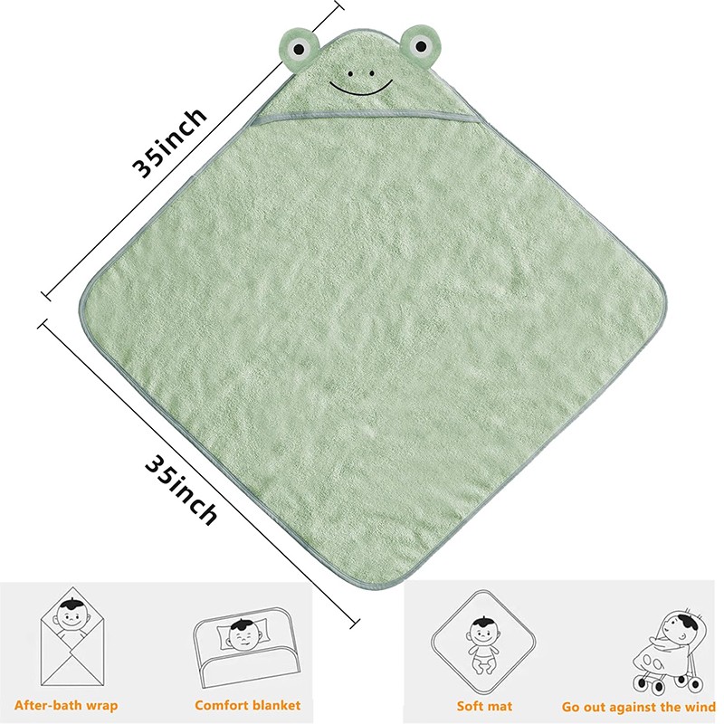 Baby Towel Factory - Hooded Frog Pattern Beach
