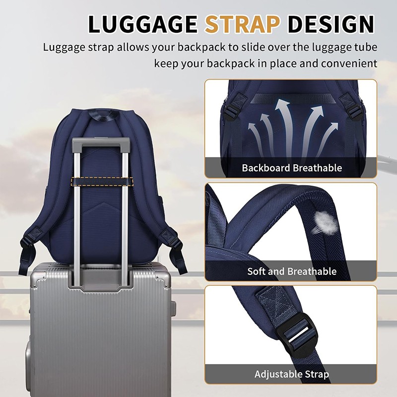 School Backpack Supplier - Navy Blue Adjustable