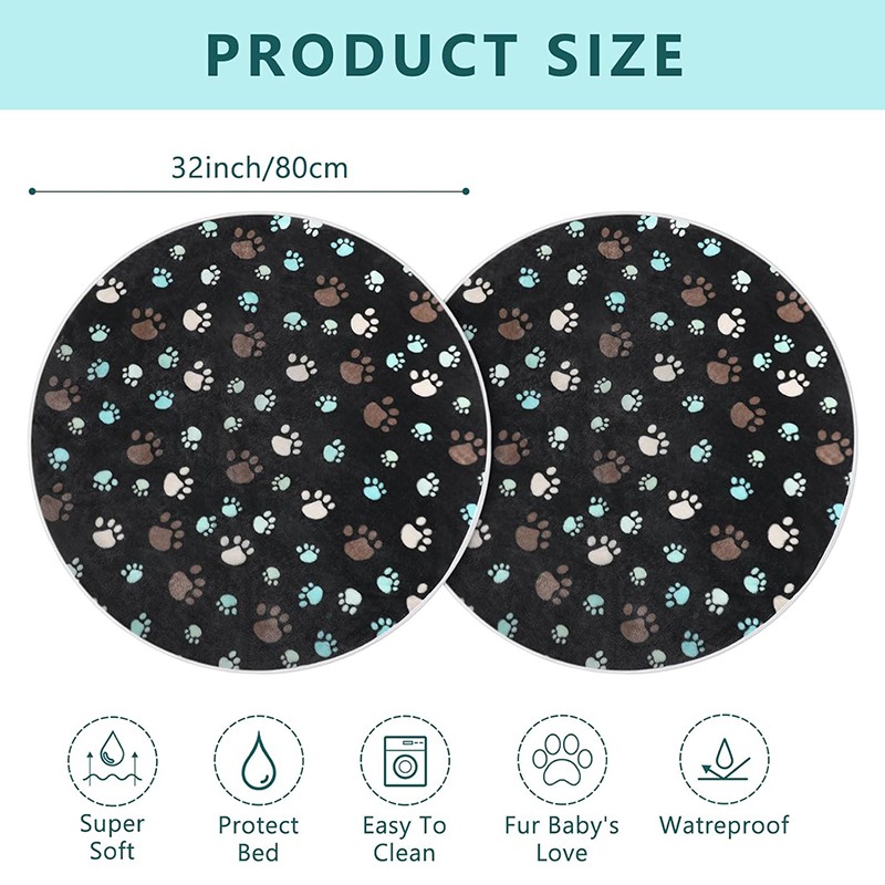 Pet Mat Supplier - Paw Prints Round Absorbent