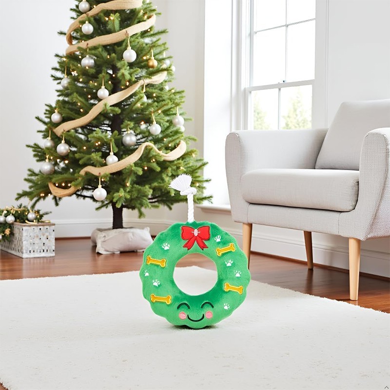 Pet Toy Factory - Holiday Wreath Stocking