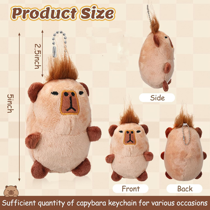 Capybara Keychain Manufacturer - Brown Plush Charm