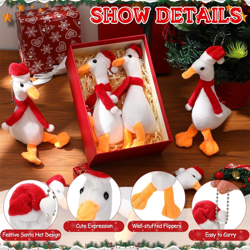 Christmas Keychain Factory - Plush Goose Santa Hat