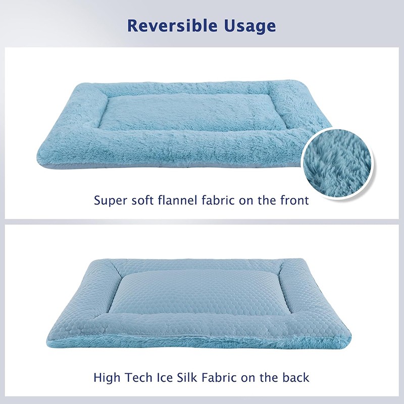 Dog Crate Mat Factory - Reversible Blue Cooling