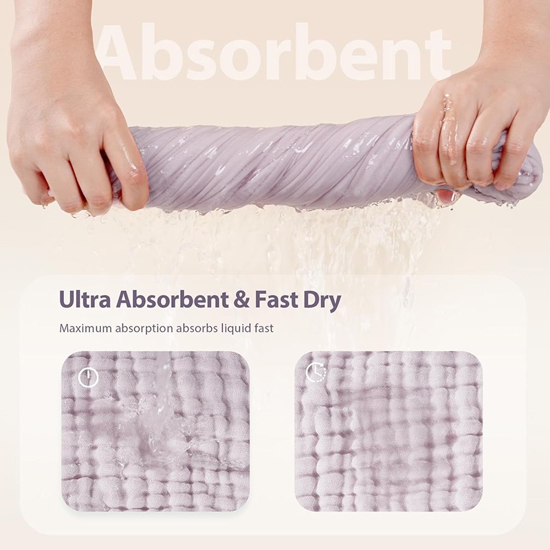 Muslin Towel Factory - Lavender Hooded Fast Drying