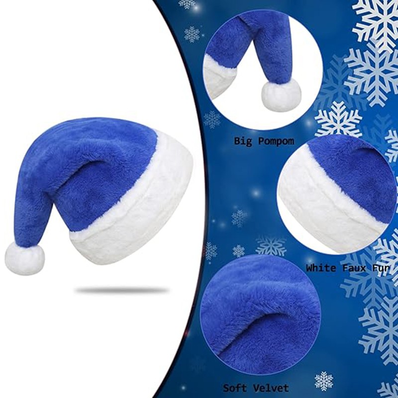 Santa Hat Factory - Blue Velvet Unisex
