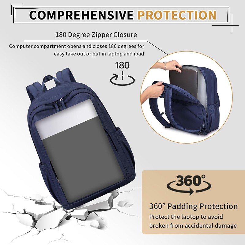 School Backpack Supplier - Navy Blue Adjustable