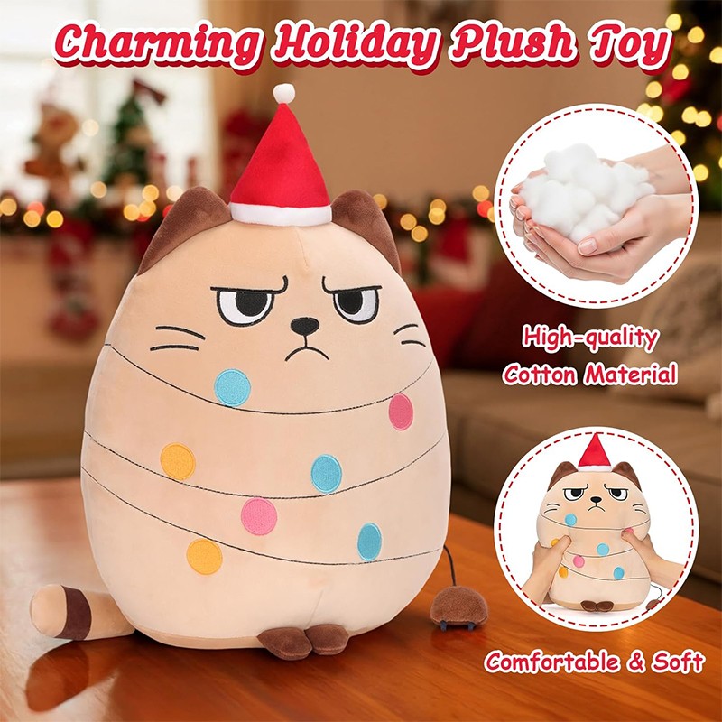 Cat Plush Toy Manufacturer - Funny Xmas Pillow Custom