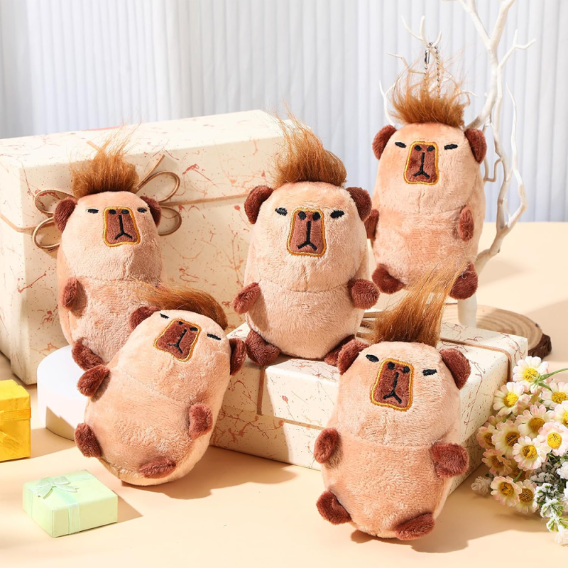 Capybara Keychain Manufacturer - Brown Plush Charm