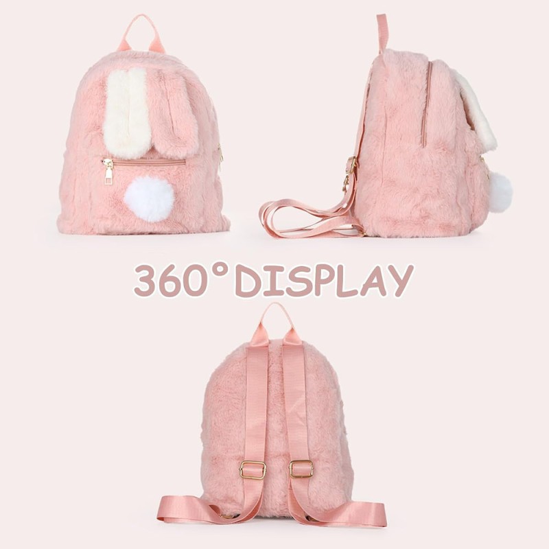 Rabbit Backpack Manufacturer - Pink Plush School