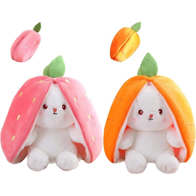 Easter Toy Factory - In Stock Strawberry Bunny Carrot Plush