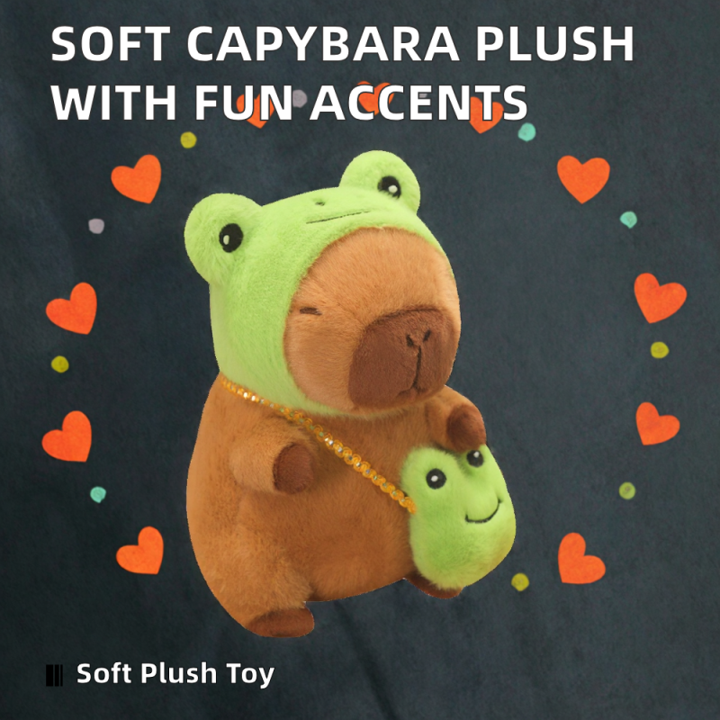 Stuffed Animal Factory - Cheap Soft Capybara Strawberry with Frog