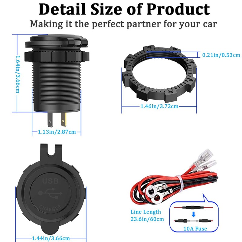 Car Charger Supplier - 83W USB C PD QC3.0 LED Voltmeter