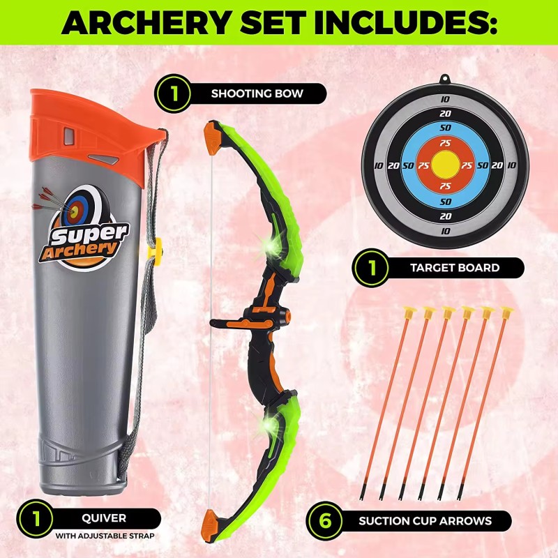 Archery Set Supplier - Toy Arrow LED Light up Bow Indoor