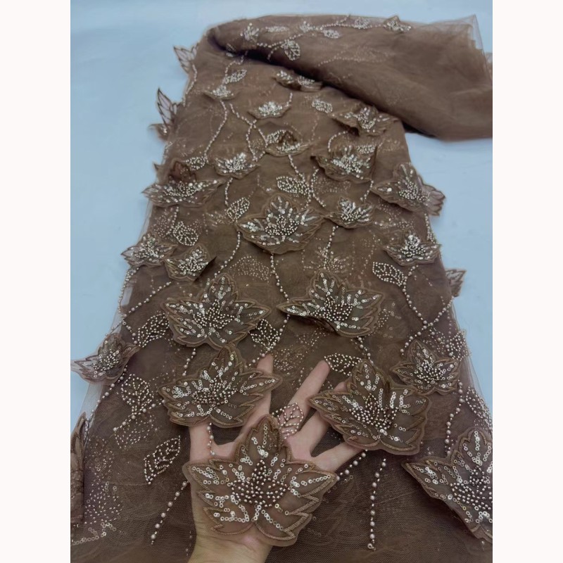 Beaded Fabric Supplier - Handmade Cuentas 3D Embroidery