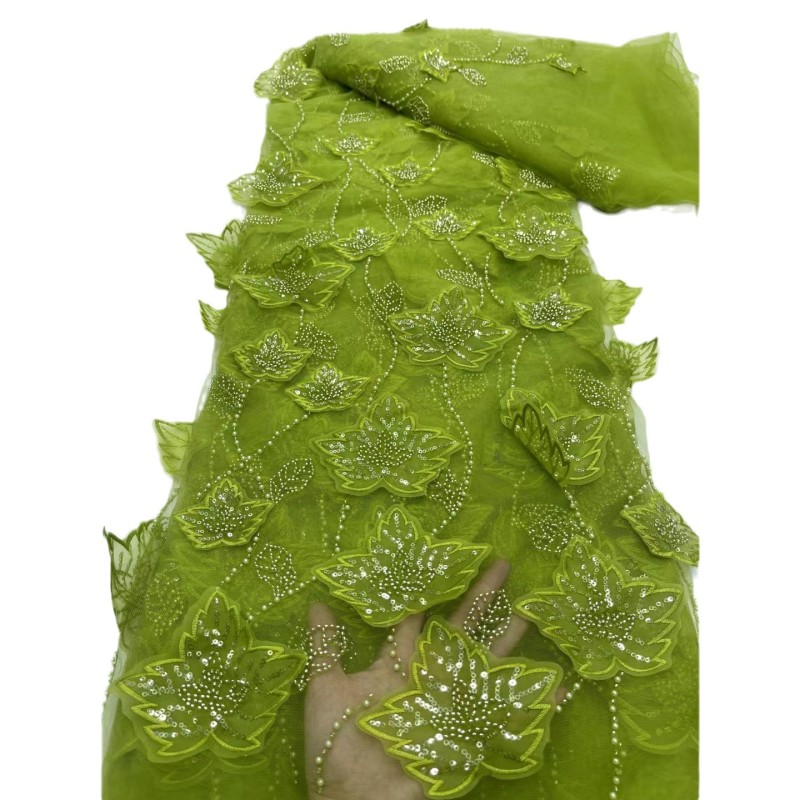 Beaded Fabric Supplier - Handmade Cuentas 3D Embroidery