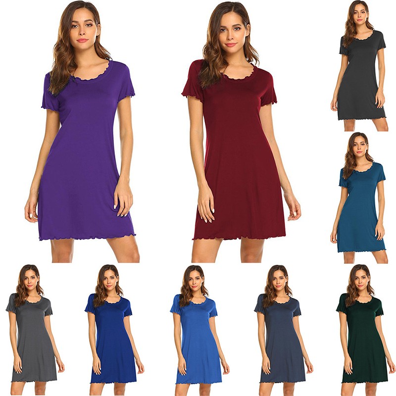 Women Nightgown Manufacturer - Long-sleeved Shirt Button-open