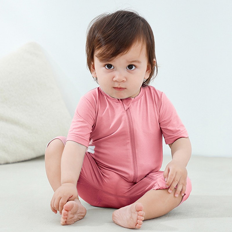 Baby Clothes Supplier - Short Sleeve Bamboo Fiber Zipper