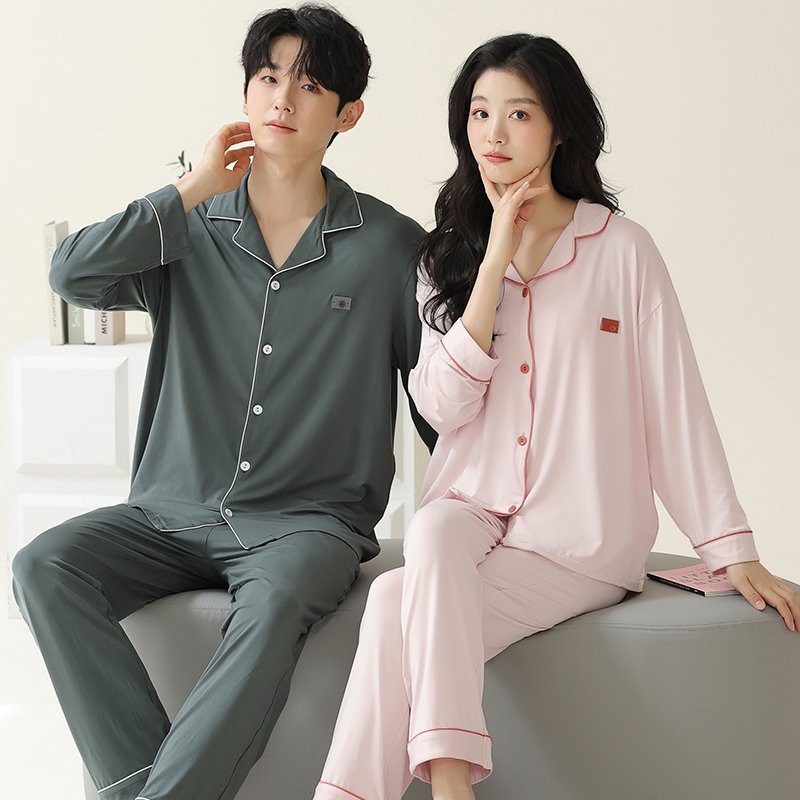 Casual Pajamas Supplier - Combed Cotton Cardigan Solid
