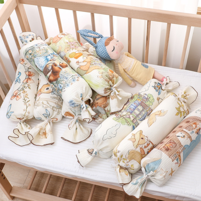 Children Pillow Supplier - Long Cylinder Cartoon Gauze
