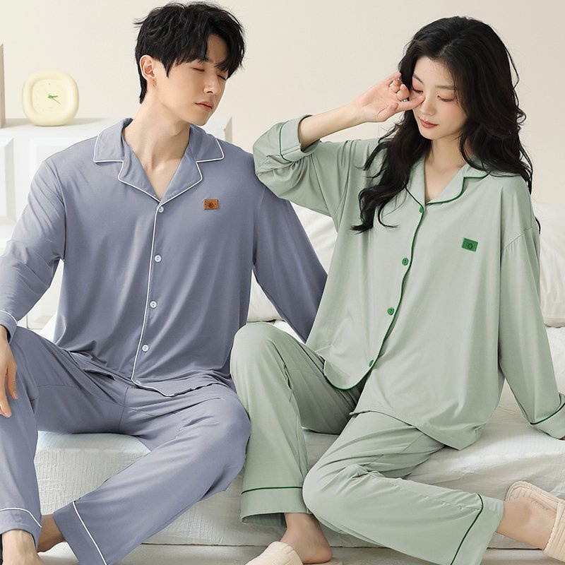 Casual Pajamas Supplier - Combed Cotton Cardigan Solid