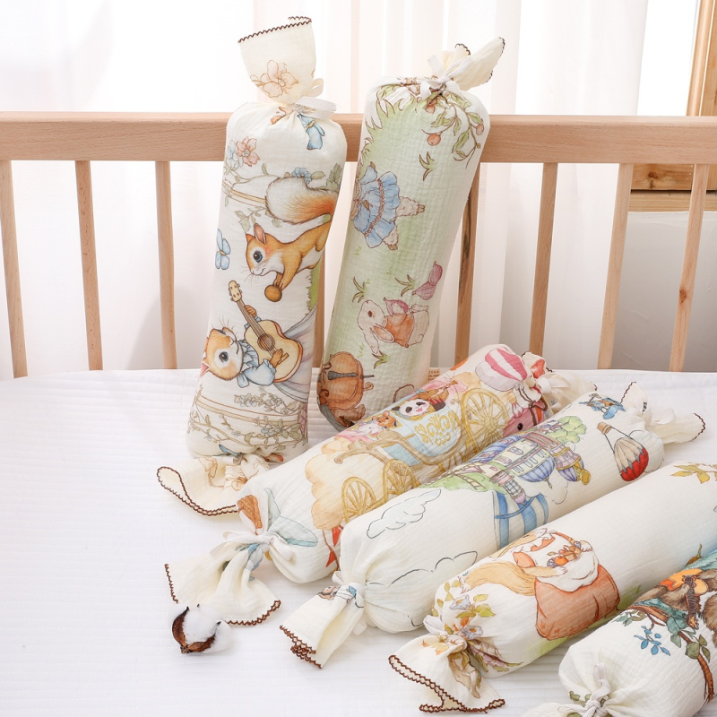 Children Pillow Supplier - Long Cylinder Cartoon Gauze