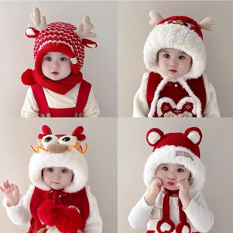 Festival Hat Manufacturer - Red New Year Baby Wool