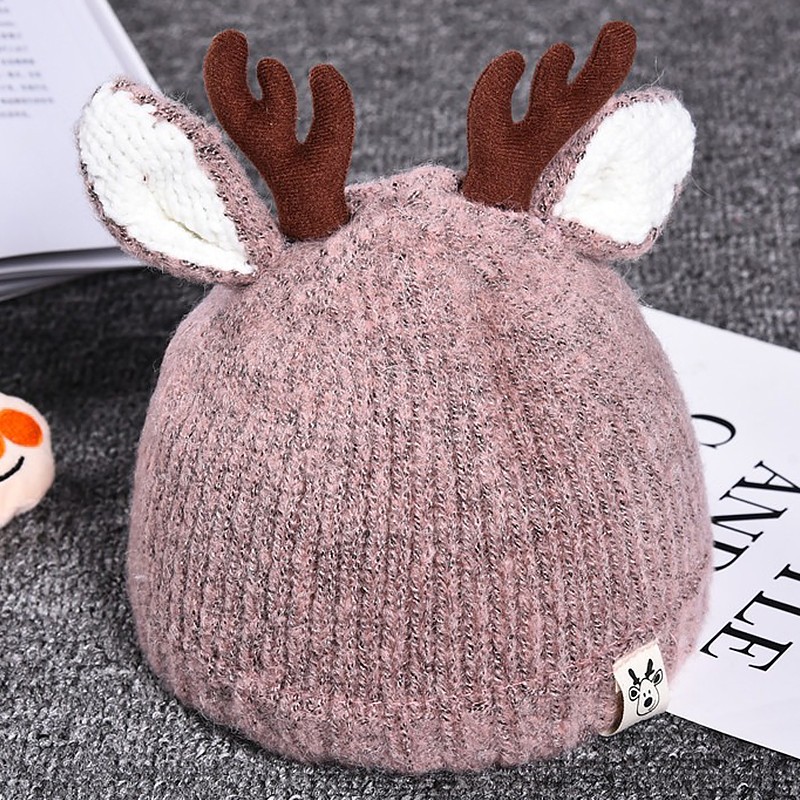 Baby Hat Supplier - Christmas Hairball Knitted Red