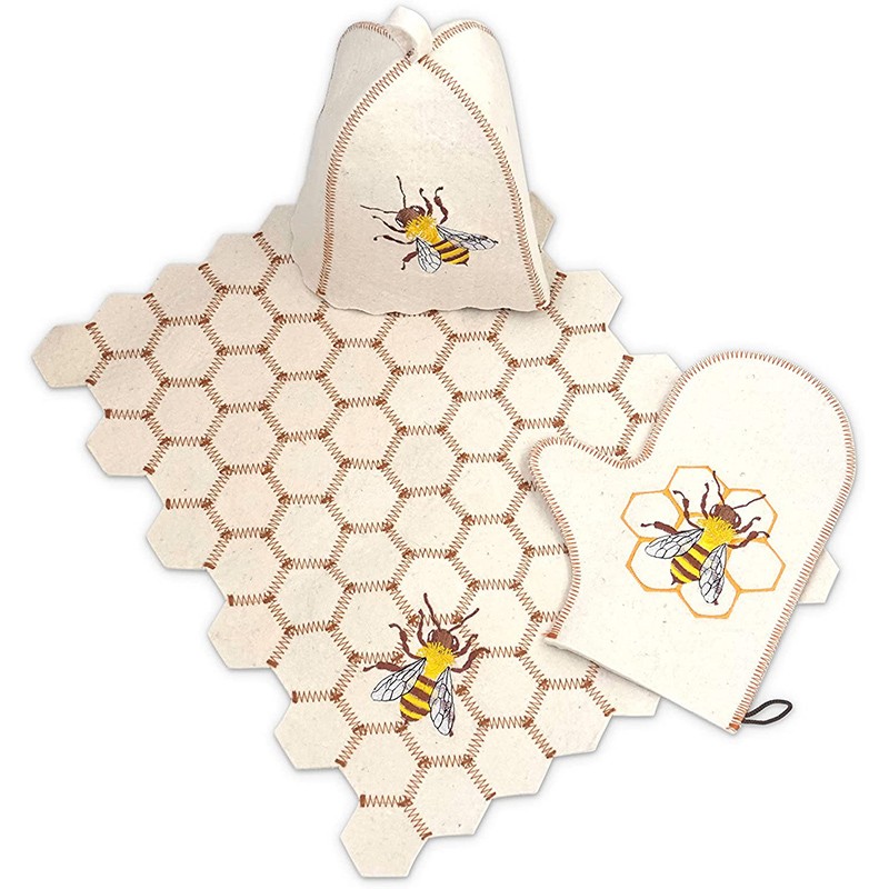 Sauna Set Manufacturer - Natural Wool Mitten