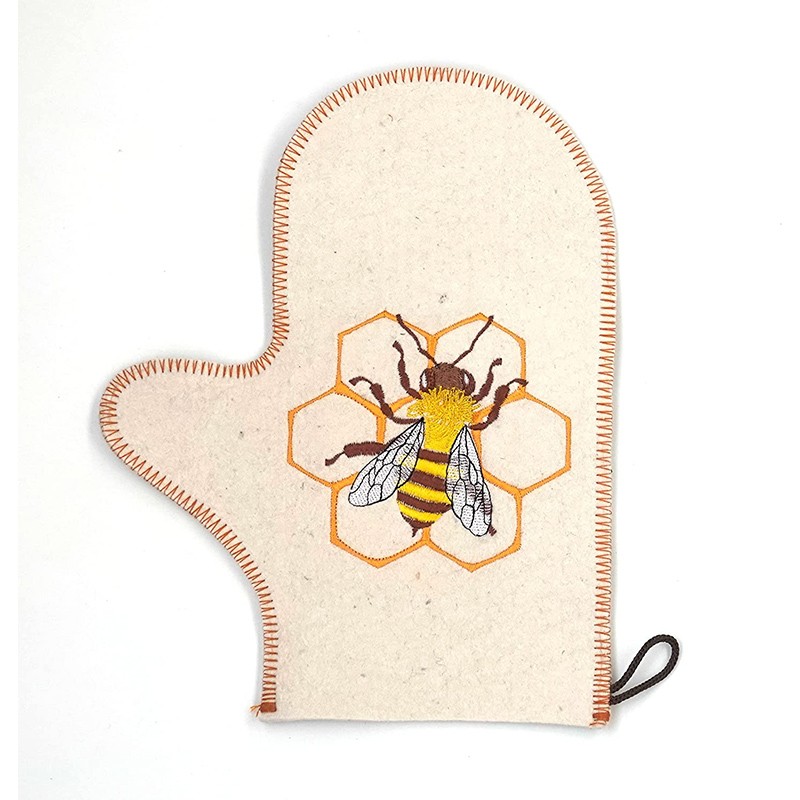 Sauna Set Manufacturer - Natural Wool Mitten