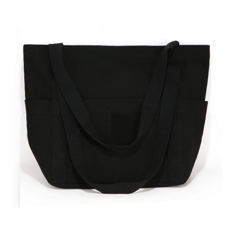 Shopping Bag Factory - Black Canvas Rope